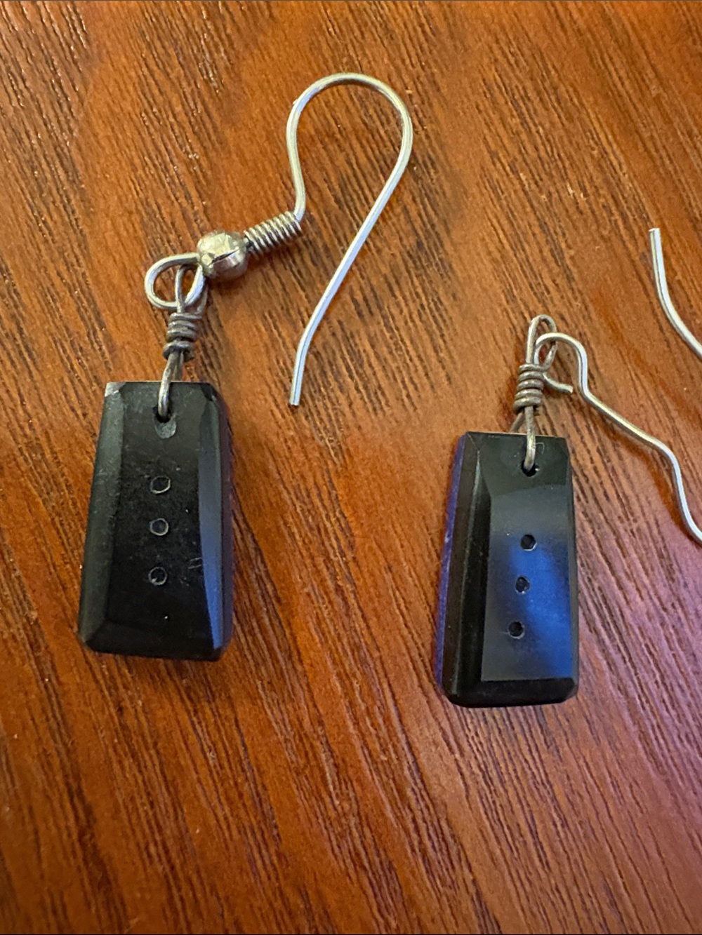 Blue Multi-Color Inlay Dangle Earrings - Picture 3 of 7